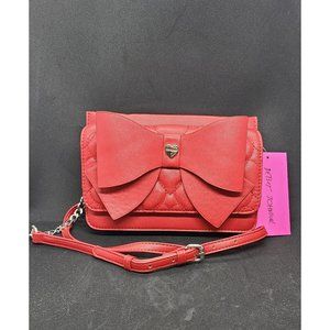 Betsey Johnson Red Bow Crossbody Small Purse/Wallet/Clutch NEW